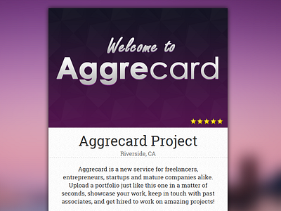 Aggrecard about.me knockoff aggrecard hackathon startup