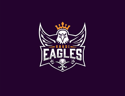 Sasdi Eagles Logo crown logo icon illustration king eagle logo king logo logo design mascotlogo minimalist logo vector vector logo