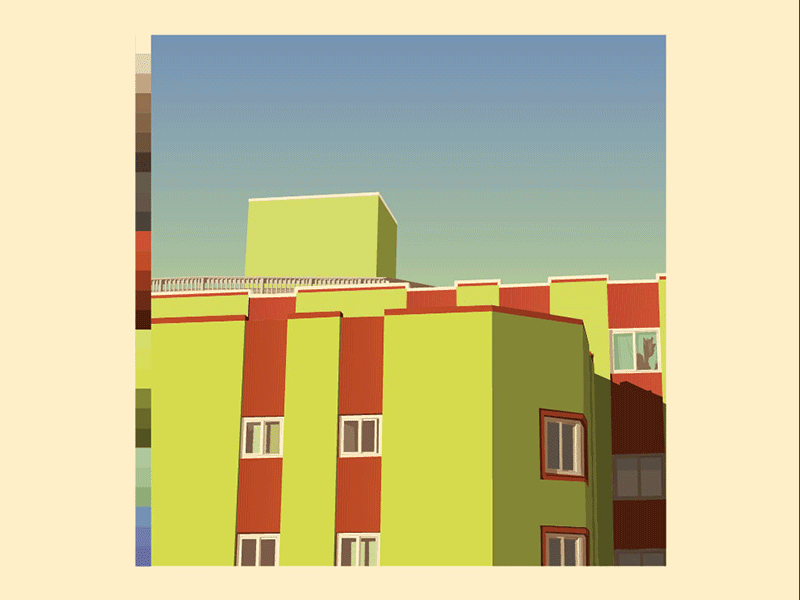 Calm City GIF animation apartment birds debut gif urban
