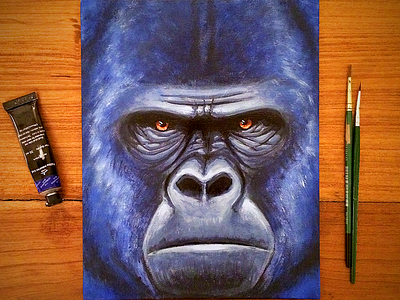 Blue Kong art illustration painting