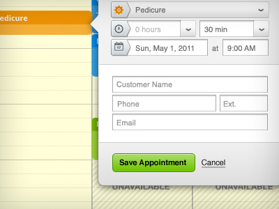 Save Appointment app button design ui