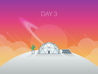 Day 3 Dribbble cactus geodesic illustration space