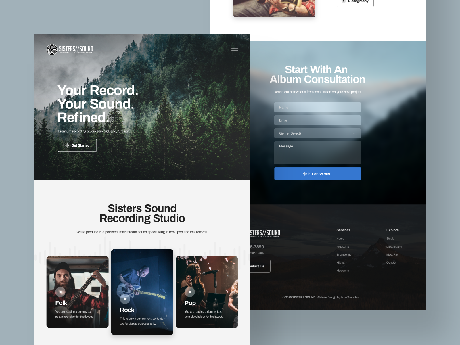 Recording Studio Web Design by Joshua Baisac on Dribbble