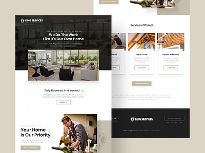 Mobile Home Repair Web Design beige construction dark gray flat home home repair madewithadobexd services simple topographic ui ui design ux ux design webdesign