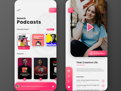 Podcast App Concept - Doxorb - UI/UX Concept