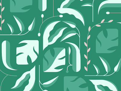 Pattern Concept - 1 arches branding monstera pattern plant illustration plants