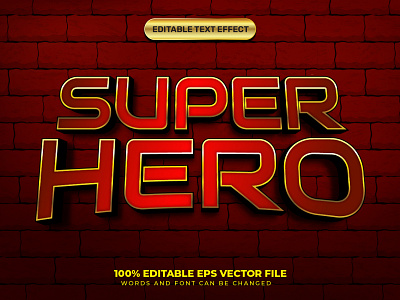 Super Hero 3D Text Effect Style superstar