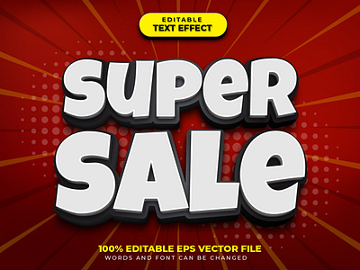 Super Sale 3D Text Effect Style