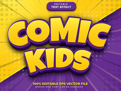 Comic Kids 3D Text Effect Style font effect font effect mockup