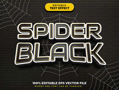 Spider Black Text Effect Style avenger editable font editable text font effect font effect mockup font style graphic style marvel super hero text effect vector