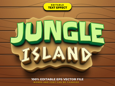 Jungle Island 3D Text Effect Style editable font editable text font effect font effect mockup graphic style green vector