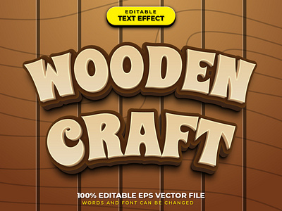 Wooden Craft 3D Text Effect Style craft editable font editable text font effect font effect mockup graphic style handcraft illustration sticker text effect vector wood wooden craft