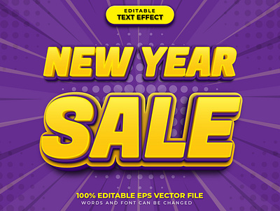 New Year Sale 3D Text Effect Style christmas discount editable font editable text end year sale font effect font effect mockup graphic style happy new year holiday illustration new year new year sale sale text effect vector