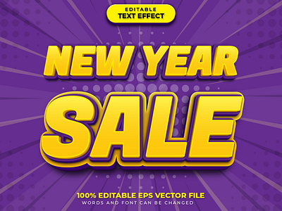 New Year Sale 3D Text Effect Style