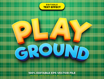 Play Ground 3D Text Effect Style design editable font editable text font effect font effect mockup graphic style green illustration logo recreation text effect vector