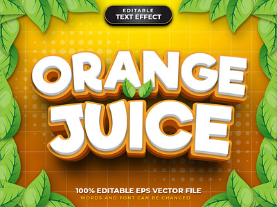 Orang Juice 3D Text Effect Style