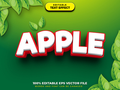 Apple 3D Text Effect Style