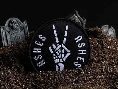 Ashes 2 Ashes ashes biker patch black white death hand patch patch design patches patchwork peace peace sign scary skeleton skeleton hand skeleton patch spooky