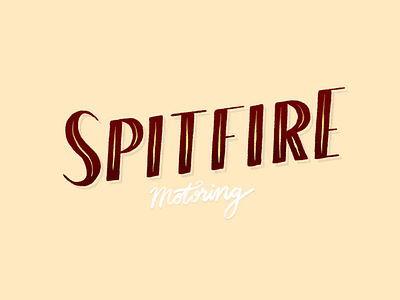 Spitfire Motoring branding custom type hand lettering logo logo design retro typography vintage