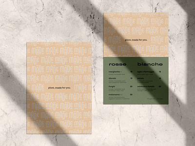 Made Pizza Menu brand identity branding branding concept branding design collateral logo logotype menu menu design pizza pizza menu typography