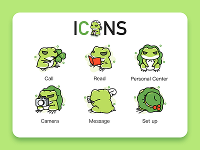 Travel frog interface icons adorable call camera frog green icon icons lovely message read travel
