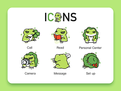 Travel frog interface icons