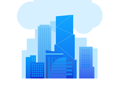 Cloud Architecture in blue illustrator sketch