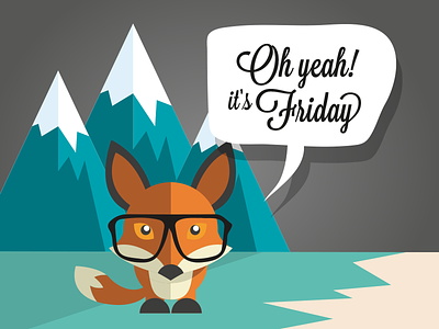 Friday fox flat design illustration