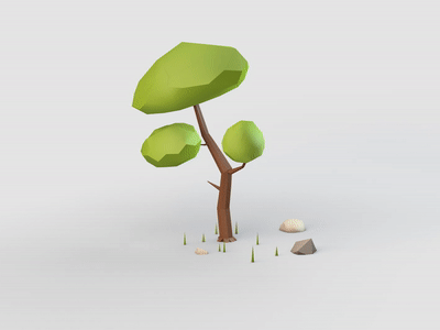 Low Poly Tree 3d modelling cinema4d motion graphic