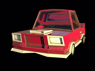 Low Poly Car Made in Maya 3d car maya modeling substancepainter