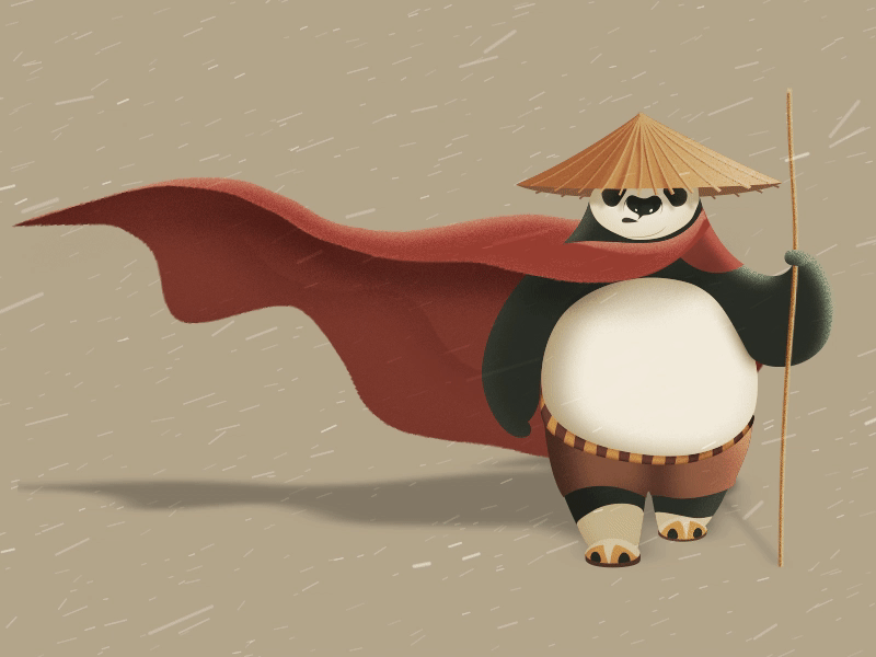Kung fu Panda-Walk Cycle 2d aftereffect animation character design dribbble illustration motion motiongraphics walkcycle