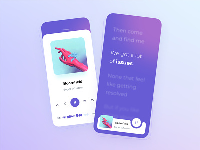 View lyrics in music app app design app interface lyrics music music app music player player typography ui ux