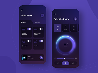 Smart Home Application app design app interface mobile app smart home ui ux