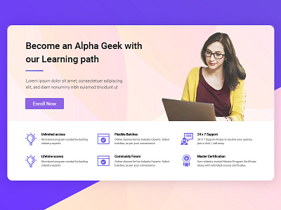 UI Design exploration for Learning platform landing page design ui design user interface design