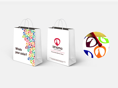 Paper Bag for Bhama Beauties brand identity branding graphic design logo