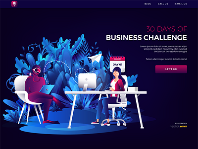 Business Challenge Illustration design digital art digital artwork digital illustration hero image illustration medusa poster design scoobee ui ui design vector vector illustration web design webheader