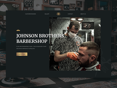 Barber shop web barber barbers barbershop black clean dark ui gold landing man stylish ui ux webdesign website