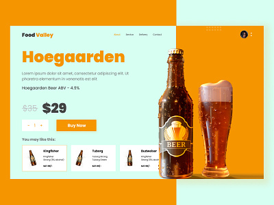 Single Page Drinks || Food App Design
