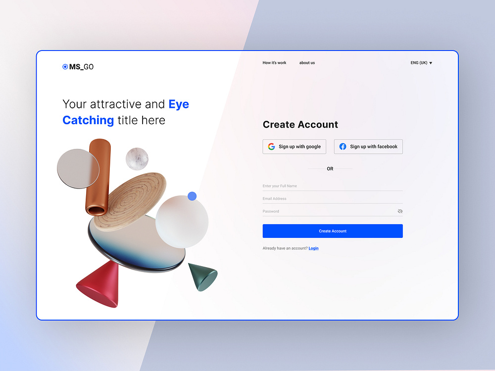 Create Account Page UI Design by Mohin ️ on Dribbble