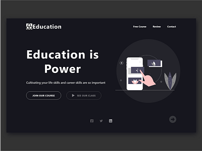 Online Education System Minimalist UI Design