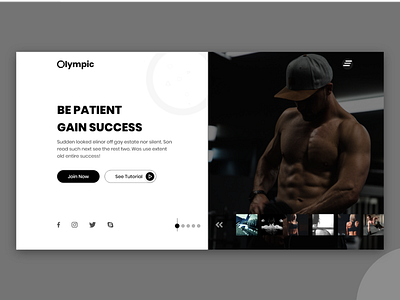 Gym Motivational Minimalist UI/UX Design