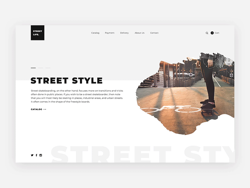 Skate store - Homepage animation clean concept design gif minimal shop skate skateboard store ui web