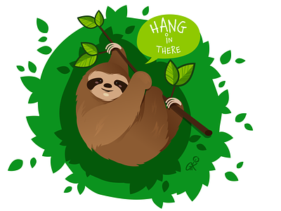 Sloth character design cute animal illustration sloth vector art vector illustration