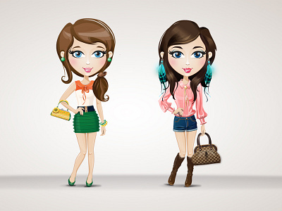 Character design character design clothes fashion girls models outfit vector