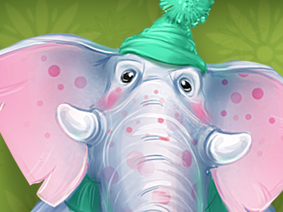 Elephant 2d animal animal portrait cartoon character character design elephant portrait