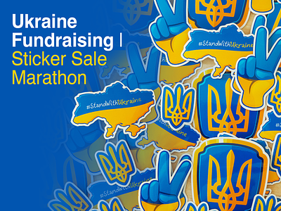 Ukraine Fundraising | Sticker Sale Marathon coat of arms stand with ukraine sticker design stickers tryzub ukraine ukrainian symbol