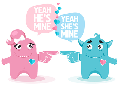 Monsters In Love cute cute monsters in love monsters valentine valentines day vector