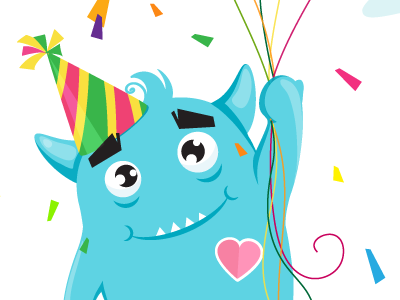 Birthday Monster confetti cute cute monsters greeting happy birthday monsters vector