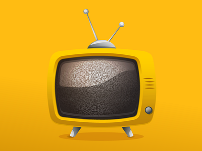 RetroTV illustration retro tv tv vector yellow tv