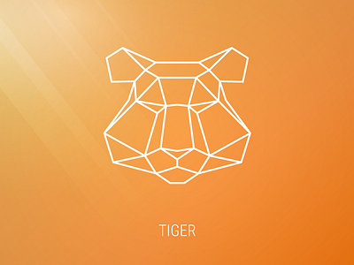 Tiger abstract animals icon design low poly low polygon tiger